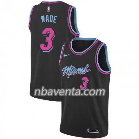 Camiseta Hombre Miami Heat Dwyane Wade 3 2018-19 Nike City Edition Negro Swingman